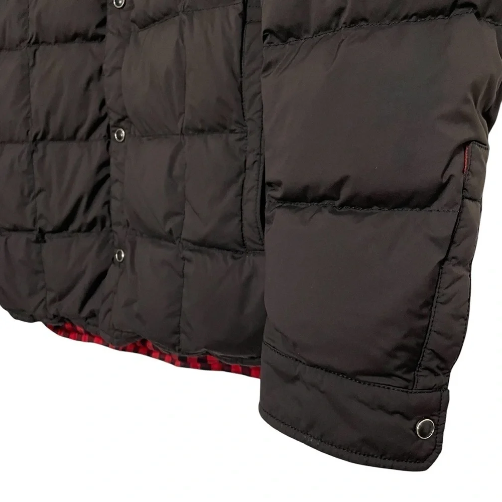 WOOLRICH Reversible Puffer Jacket Men S Buffalo Checked Goose Down Feathers Snap